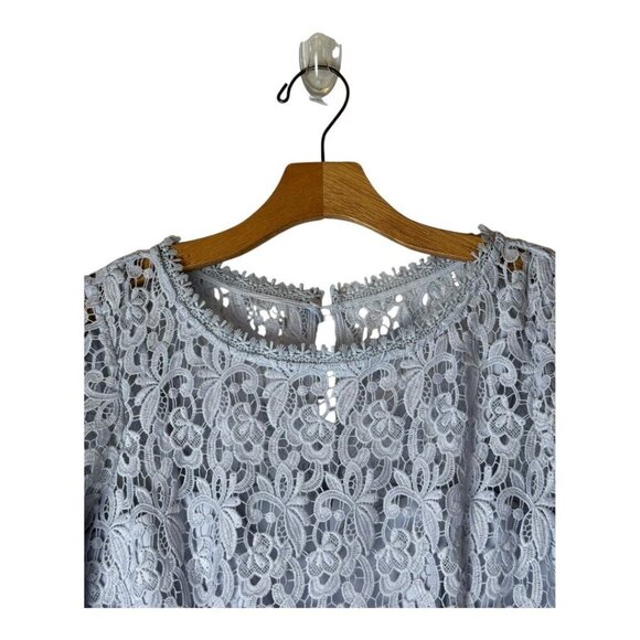 French Connection Dress Women 6 Blue Whisper Ruth‎ Lace Fit and Flare Cocktail - Picture 7 of 16